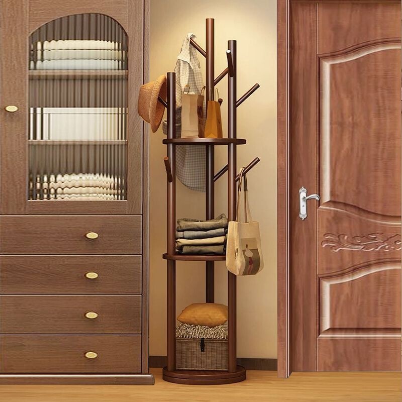 Floor-standing clothes rack, bedroom bedside floor-standing clothes rack, creative rotating storage rack, office and bedroom clothes rack