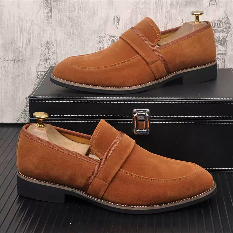 2025 новых мужских ретро-туфель из кожи с острым носком, слипоны, универсальные лоферы, деловые кожаные туфли, модные