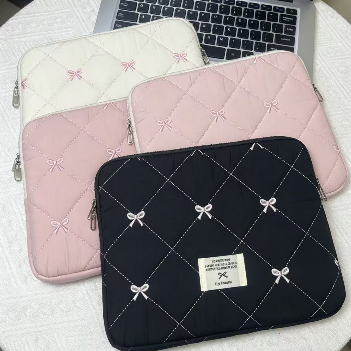 Suitable for Apple laptop sleeve 14inch new 13.3-inch bowknot high-appearance laptop bag for women, compatible with Lenovo and Huawei