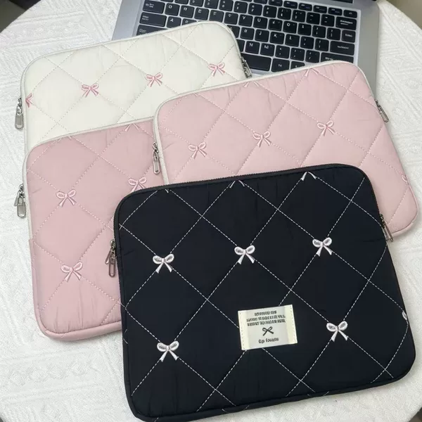 Suitable for Apple laptop sleeve 14inch new 13.3-inch bowknot high-appearance laptop bag for women, compatible with Lenovo and Huawei