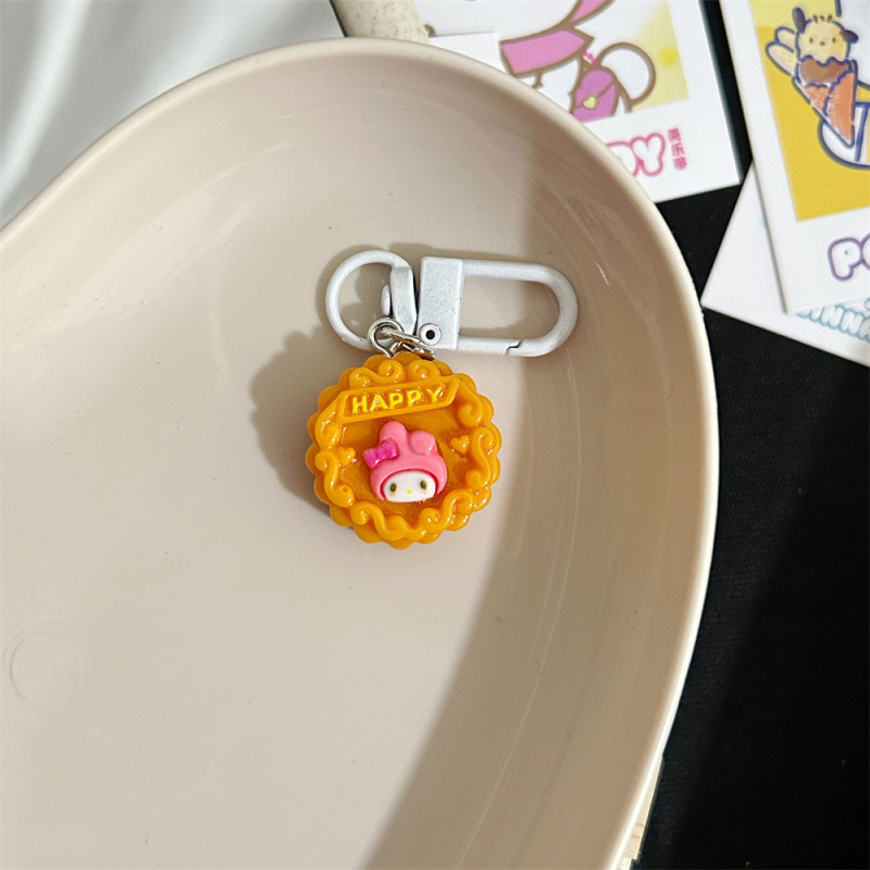 白ボタンH53中秋節月餅アニメ三麗鴎キーホルダー少女心甜美かわいい学生バッグストラップ|undefined