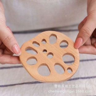 Household Wooden Hollow Lotus Root Heat Insulation Creative Anti-scalding Coffee Cup Tea Cup Kung Fu Tea Cup Mug Cup Coaster