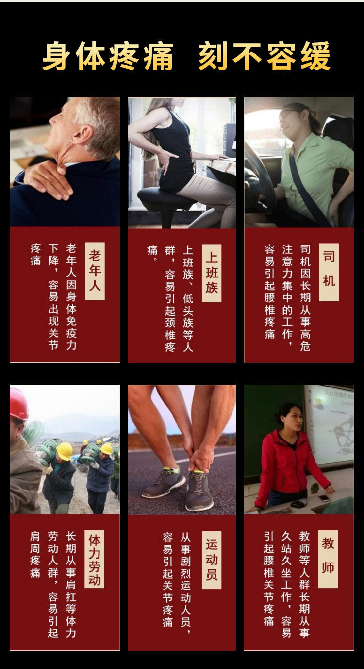 Wan Tong Jin Gu Pain Relief Patch Topical Herbal Plaster for Neck Shoulder Waist and Leg Joint Discomfort in use