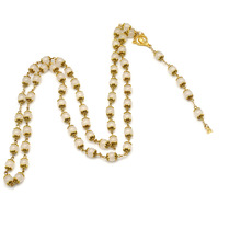 天然白玉髓玫瑰念珠手链意卡米诺复古十字罗马水晶亚马逊代发