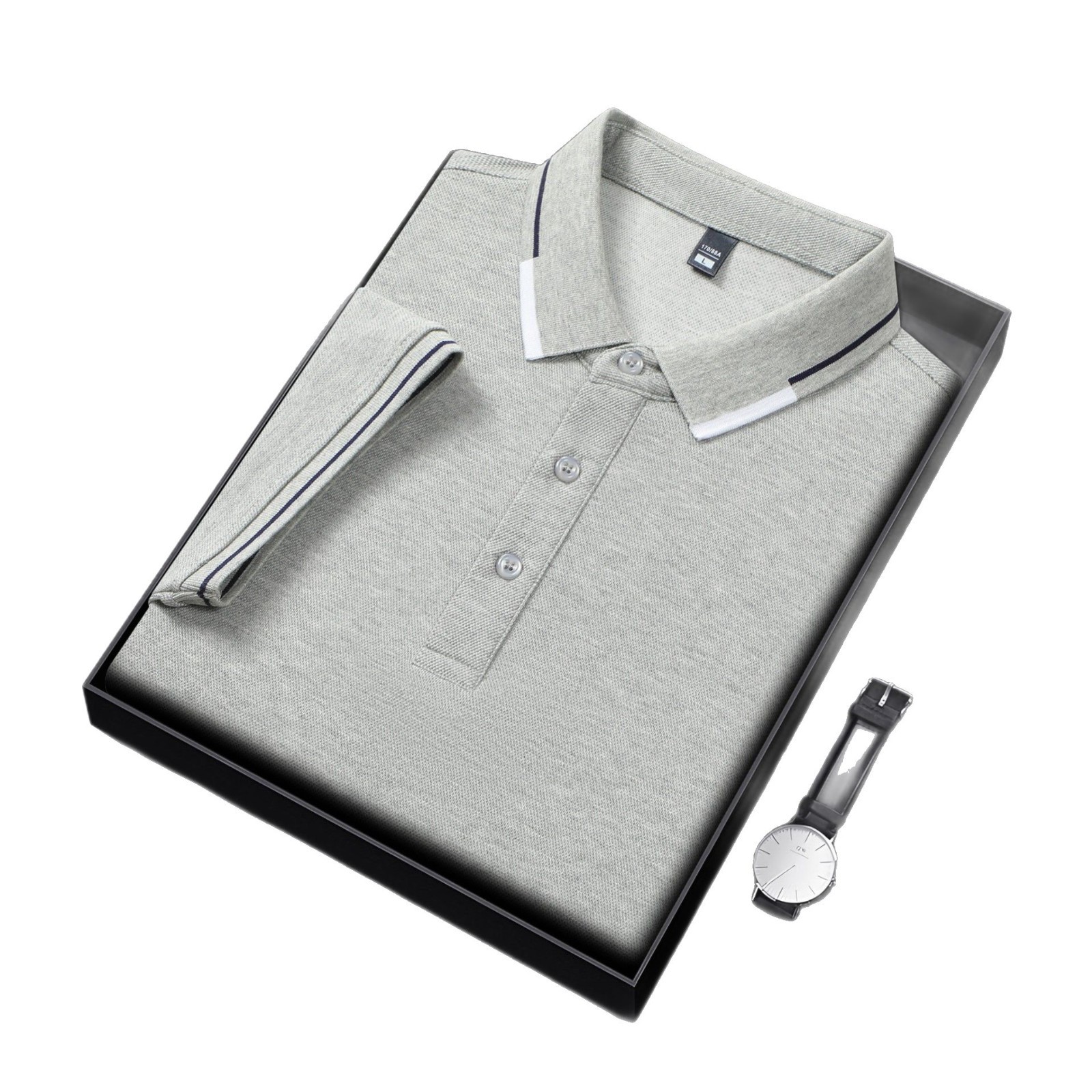 Camiseta Polo de Manga Corta con Tecnología Antibacterial de Seda Helada para Verano 2026, Color Sólido, Venta al Por Mayor