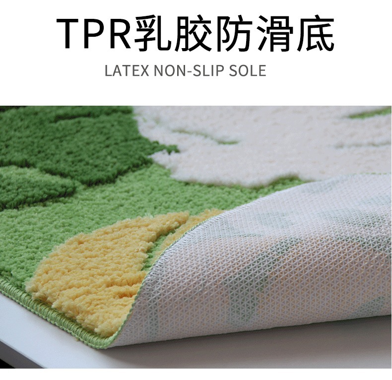 Cross-Border Flocking Floor Mat Tpr Non-Slip Microfiber Bathroom Absorbent Mat Door Mat Creative Carpet Customized with Pictures