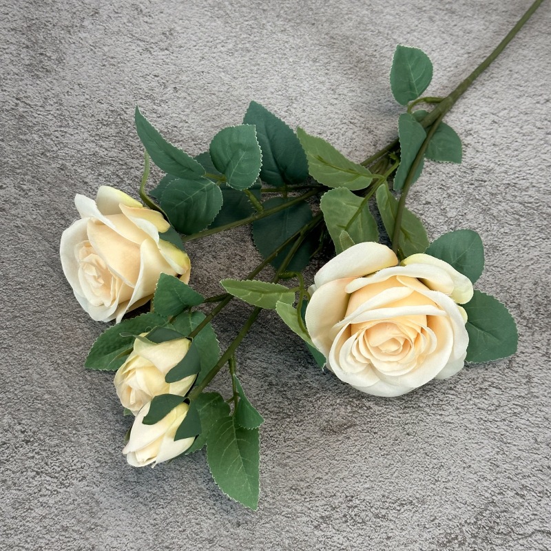 Arreglo Floral Artificial de Rosas de 4 Cabezas para Decoración de Bodas, Hoteles y Hogares, Decoración de Habitaciones de Boda, Flores de Seda, Flores Artificiales al por Mayor