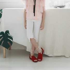 2026夏草莓珊童裤女童七分牛仔裤弹力休闲裤现货中小童英伦