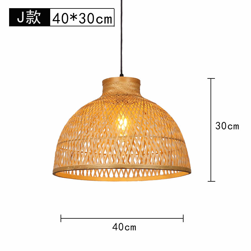 Lámpara de araña tejida de bambú Restaurante chino Lámpara de salón de té de linterna de bambú Restaurante japonés Sombrero de paja Lámpara de araña tejida de ratán B & B