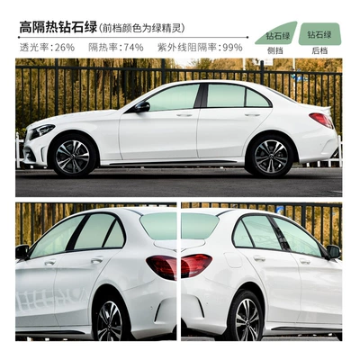 Automotive Film: heat insulation sunscreen van - color-diamond-green-side-block-75-wide-1-meter-price