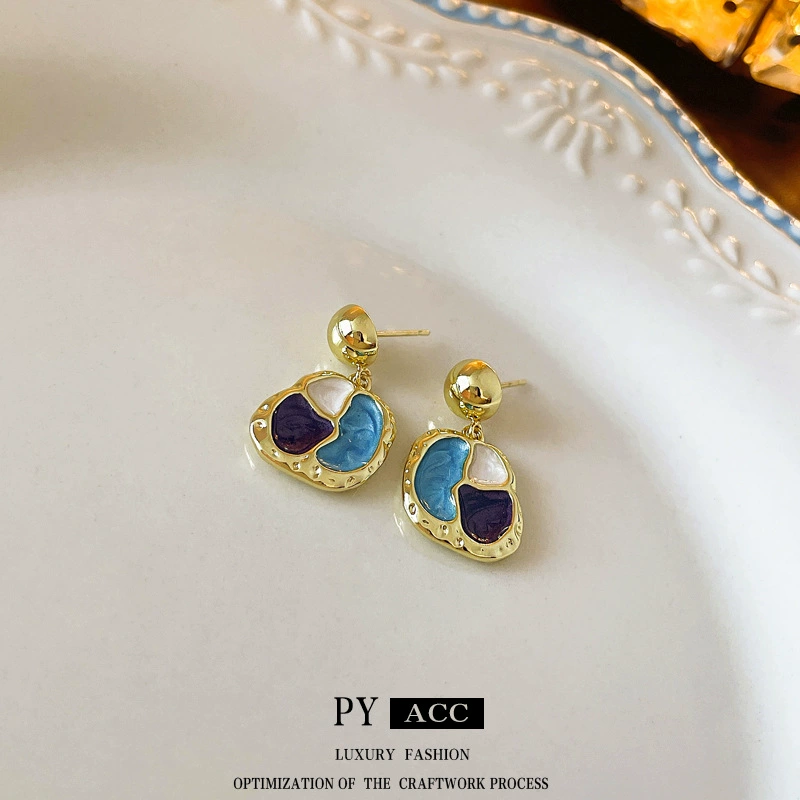 Серебряная игла из жемчуга, ретро модные серьги, цветочные, французский ретро стиль, оптовый