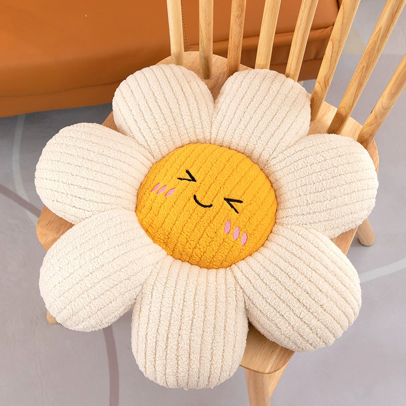 Plush pillow solar-powered, sofa, flowered, sunflower, tatami