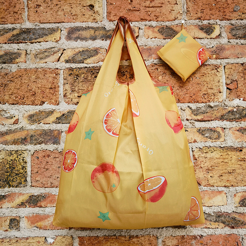 Bolso de compras de supermercado mediano de dibujos animados bolso verde bolso de moda bolso de compras plegable Portátil Bolsa de nylon impermeable image 74