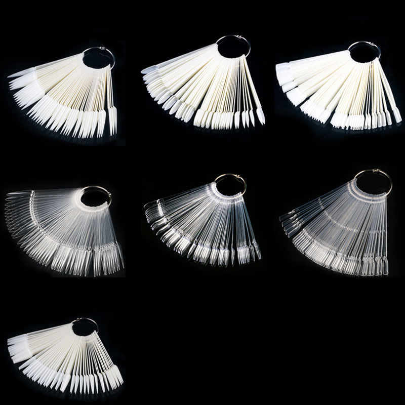 Special offer 50 color nail art fan-shaped nail polish glue color plate practice nail piece fan-shaped screw color card sample nail tool Special offer 50 color nail art fan-shaped nail polish glue color plate practice nail piece fan-shaped screw color card sample nail tool