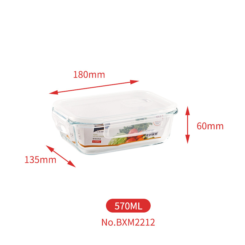 Caja de almuerzo de vidrio horno microondas calefacción tazón refrigerador alto boro más nítido trabajador de oficina caja de almuerzo de tres rejillas