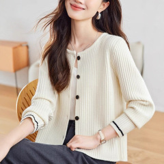 哥家商场同款女装2025秋季针织开衫外套宽松休闲毛衣外搭上衣