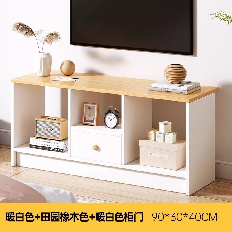 Gabinete de televisión de la sala de estar pequeño tipo moderno simple gabinete de suelo de madera sólida gabinete de televisión del dormitorio gabinete alto gabinete integrado gabinete de pared
