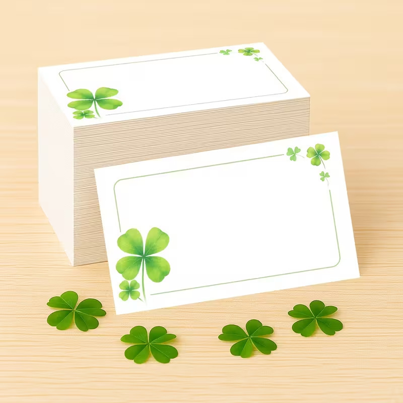 Cross-Border Hot-Selling Simple Blank Small Card Four-Leaf Clover Card Lucky Clover Pocket Hug Card