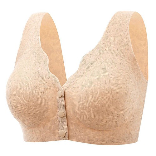 Mother's style middle-aged and elderly front-opening bra, thin summer wire-free bra, women's nursing bra