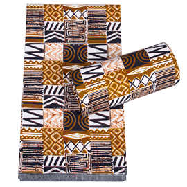 现货代发非洲蜡布双面涤纶几何印花面料african fabric布E18