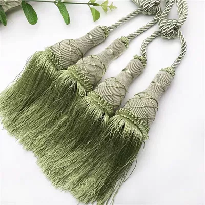 Flower Ball tennis curtain small tie ball tie rope tie buckle decorative color tassel curtain decorative tie ball hanging accessories (Trailer rope/net/strap) - one-5-pairs-tennis-bean-green