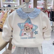 韩版童装国内专柜外贸尾单婴童女宝2色卡通加绒卫衣T0MW214T52K