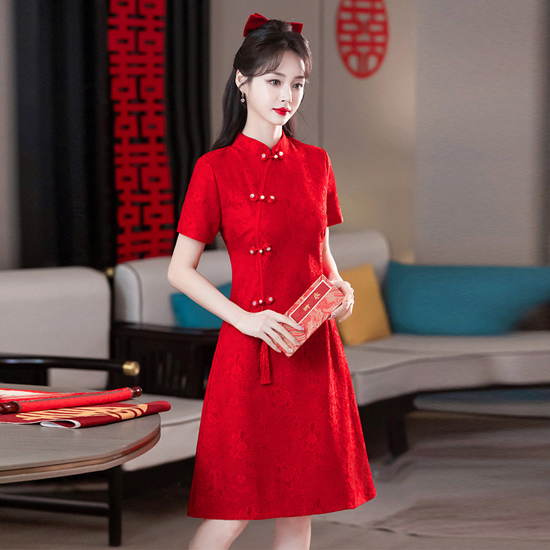 Summer elegant retro fitted lightweight cheongsam