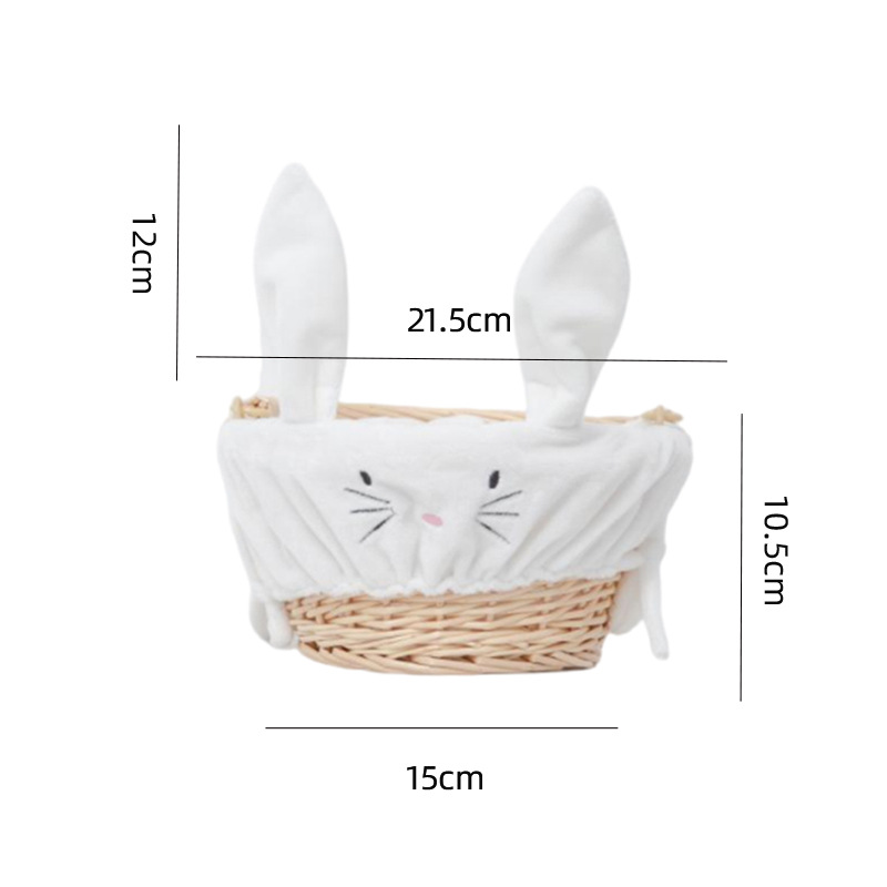 Cestas de huevos de conejo de Pascua de diseño de sauce personalizado decoración de boda dulces canasta de regalo mano mano mano de regalo canasta de transporte