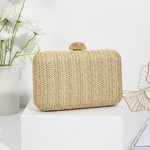 New fashion women's evening bag woven large capacity storage crossbody bag dress evening bag portable handbag