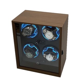 Foreign Trade Version of Walnut Pattern Wooden 4-Position Electric Mechanical Watch Winding Machine with Four Positions Fully Automatic Winder