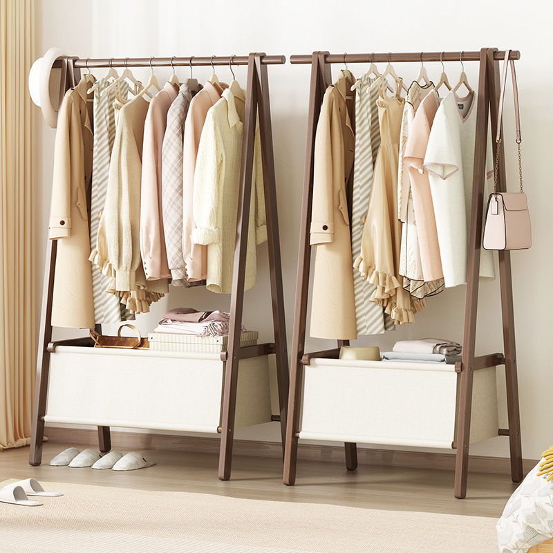 Piso percha hogar plegable habitación de alquiler simple perchero engrosada ropa vertical percha
