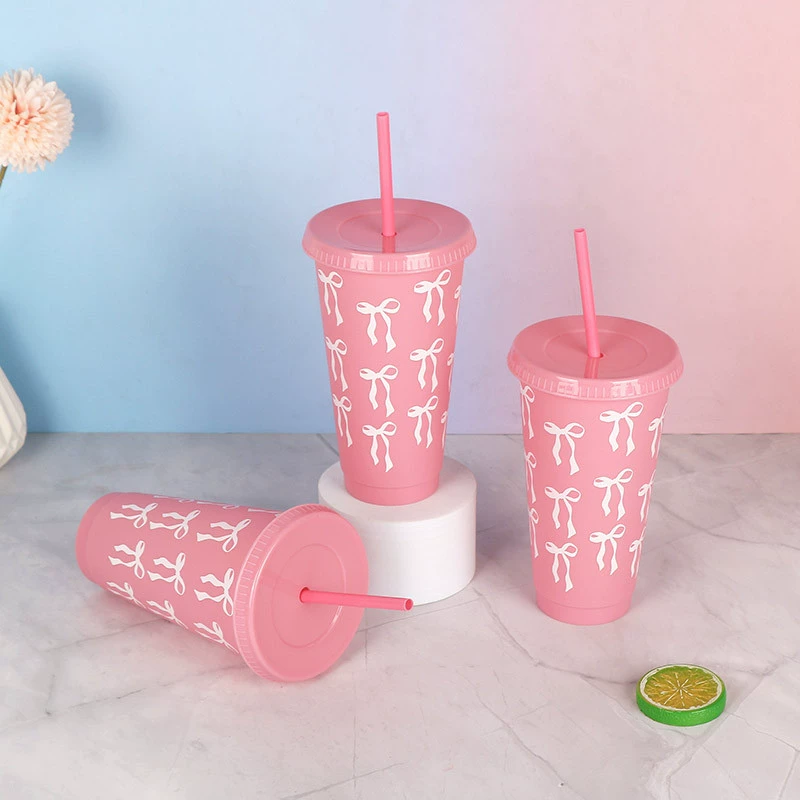High quality Korean capacious glass, plastic handheld tea cup with glass