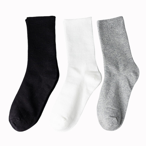 Student sports basketball socks foreign trade cotton socks spring and autumn black and white gray women's stockings wholesale street stall men's mid-calf socks