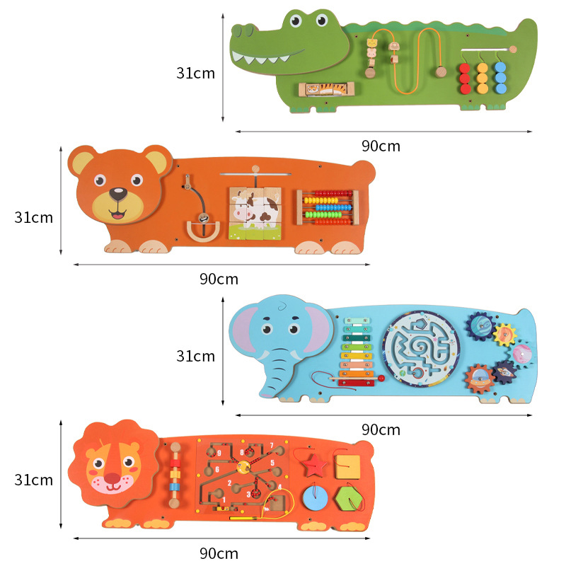 Juguetes educativos de pared de madera maciza para jardín de infantes, juegos de pared con tablero de operaciones, decoración de pared.