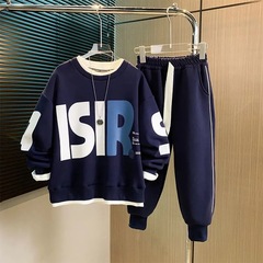 男童套裝秋裝2023新款兒童春秋季中大童帥氣運動服男孩韓版兩件套