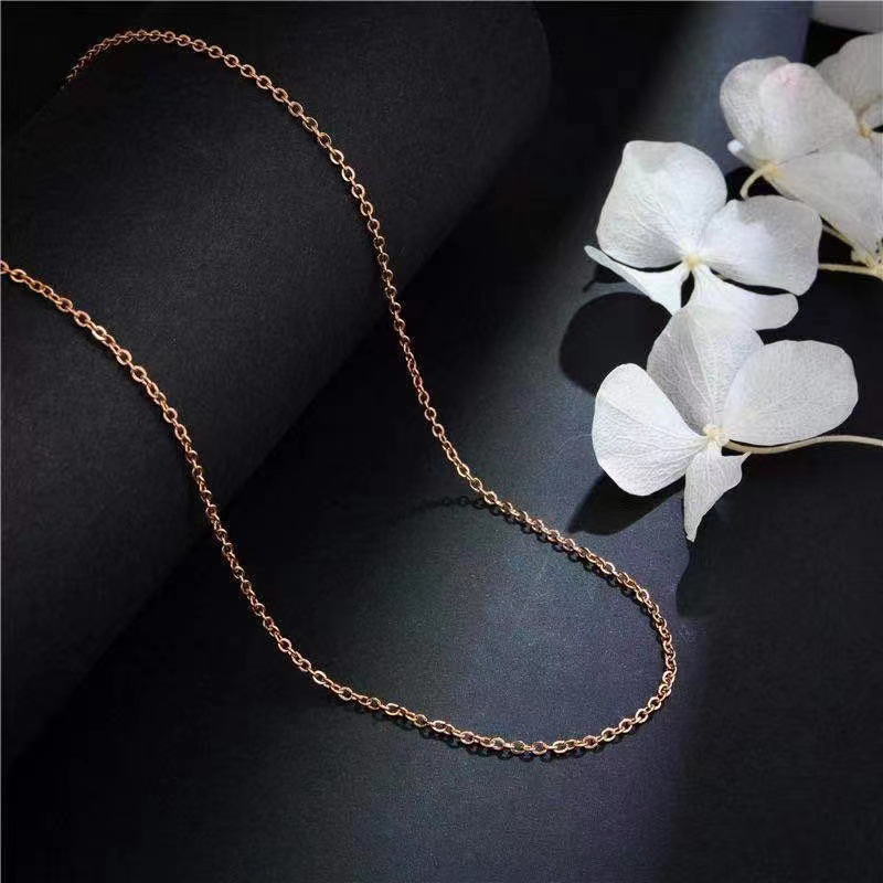 14g Weight Necklace Classification 1 Piece Quantity Daily Occasion Titanium Steel Material Geometric Pattern Women'S Gender Chain Design Simple Style Style Simple Style Geometric Titanium Steel Chain Necklace 无