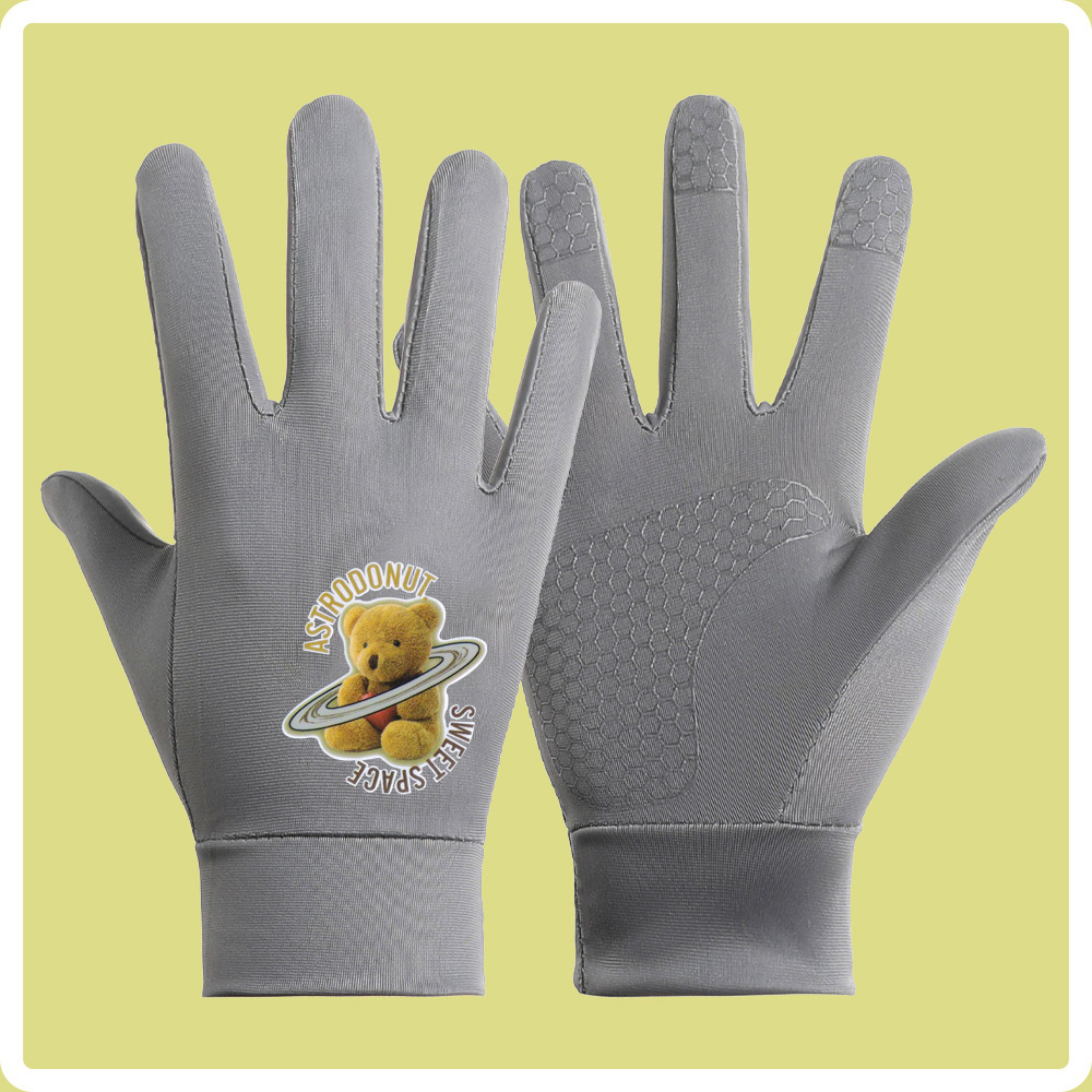 Guantes finos para niños, de secado rápido, transpirable, antideslizante, alta elasticidad, primavera, otoño, verano, ciclismo, montañismo, protección solar, guantes de seda de hielo de cinco dedos