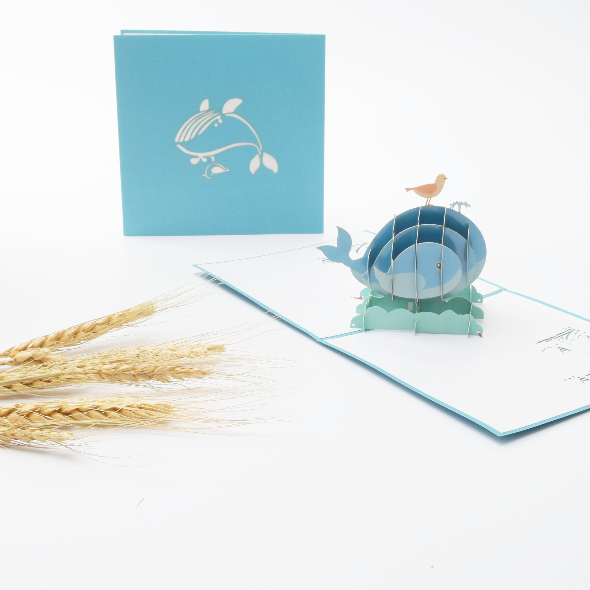 Factory-supplied 3D Stereo Whale Creative Cartoon Greeting Card – Kids' DIY Handmade Greeting Card for Holiday Gifts
