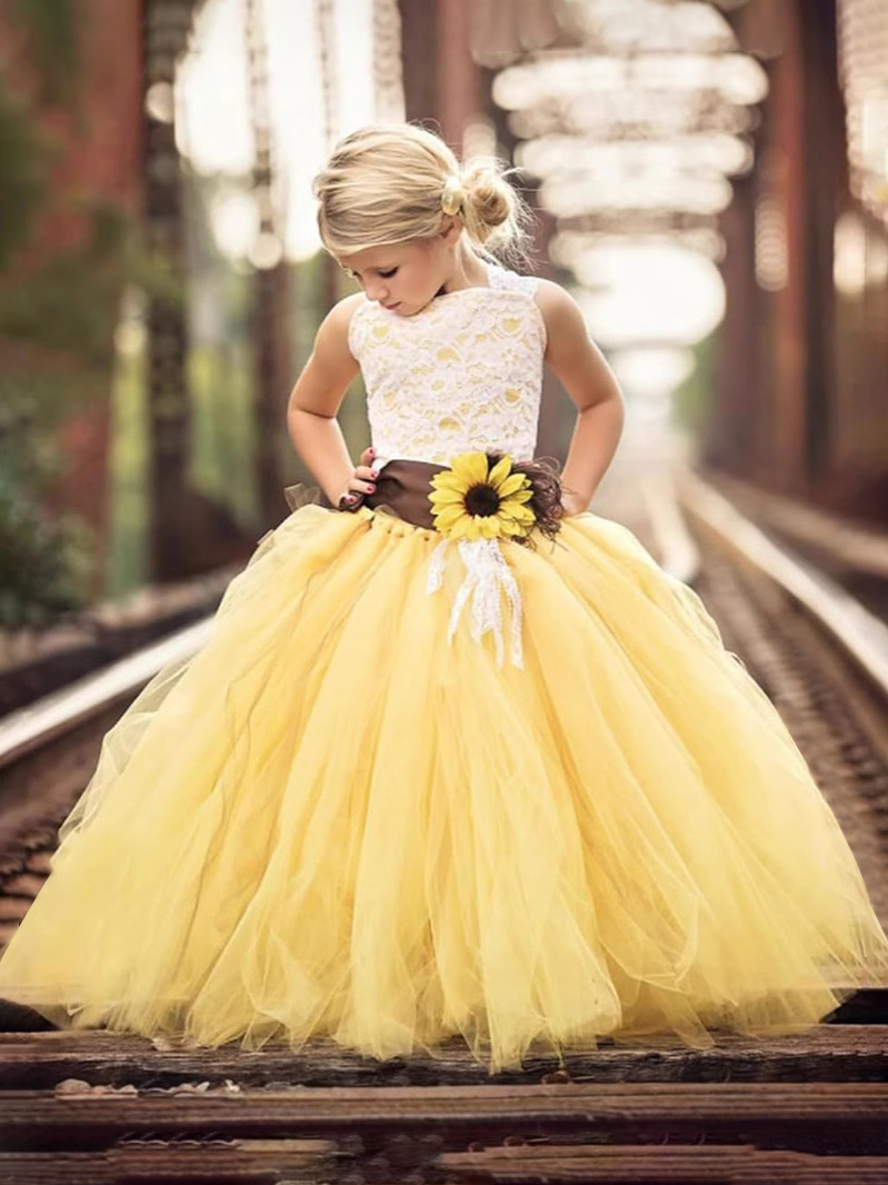 AliExpress, Europa y América, niña, niña de las flores, vestido de novia, vestido, tirantes, tirantes, tirantes, vestido de princesa, espectáculo infantil, falda tutú