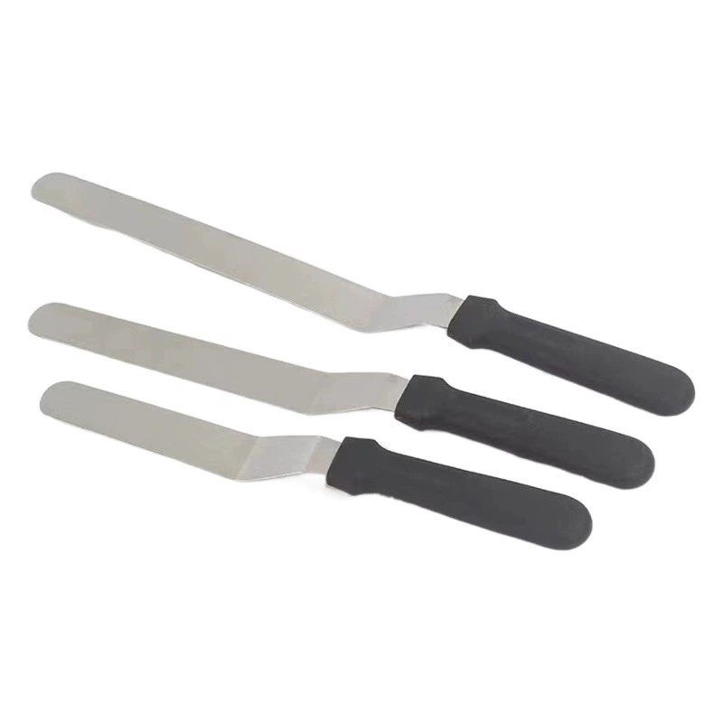 В наличии специальная прямая толщина 0,7 6 8 10 12-дюймовая пластиковая ручка из нержавеющей стали шпатель для поцелуя шпатель для крема для торта