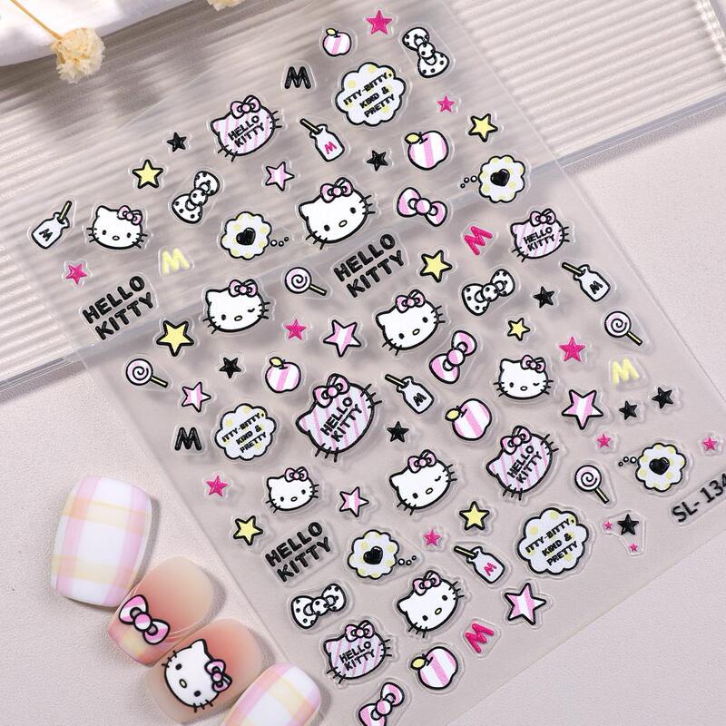 可爱KT猫美甲贴纸5D浮雕立体卡通hellokitty猫指甲贴纸饰品 SL款|undefined