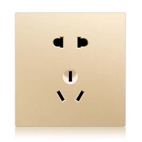 Large panel switch socket type 86 household one-open five-hole with USB wall air conditioning socket 16a three-hole champagne color