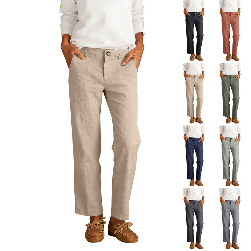 Amazon Cross-Border Women's Casual Fashion Trousers with a Slim Fit and Straight Leg, Solid Color, Elegant and Stylish Amazon Cross-Border Women's Casual Fashion Trousers with a Slim Fit and Straight Leg, Solid Color, Elegant and Stylish