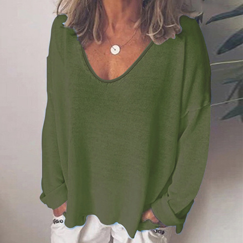 2026 Bestselling U-neck Long-sleeve Women's Top Spring Bestselling Elegant Solid Color Versatile T-shirt for Women