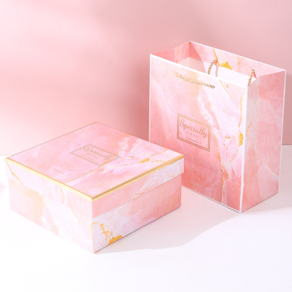 Caja de regalo de boda, caja vacía de alta gama, tamaño grande, estilo moderno, caja cuadrada para regalo de San Valentín, caja de embalaje para regalo con asa.