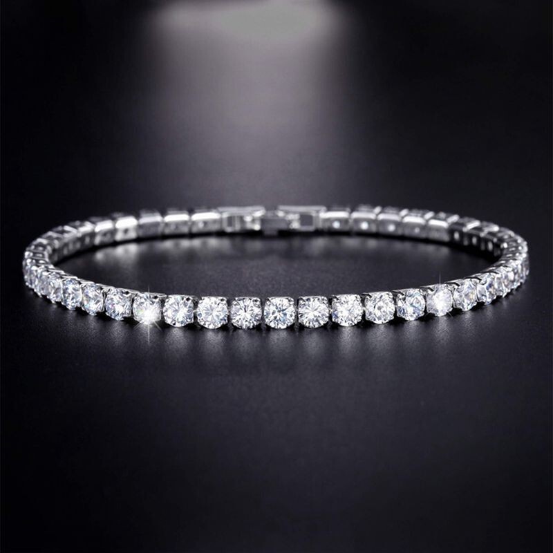 Europe and the United States cross-border tremolo live supply fashion luxury 4mm zircon bracelet men's and women's tennis bracelet bracelet jewelry wholesale