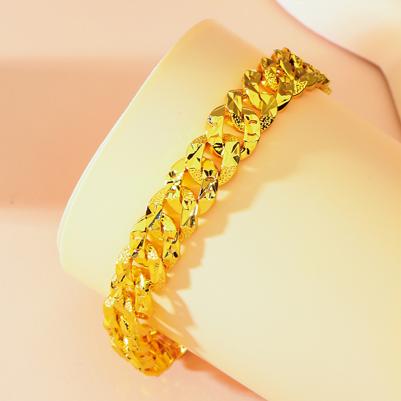 Vietnamese Sand Gold Women's Watch Buckle Bracelet Women's Sand Gold Cross-Border Jewelry Bracelet 12 mm