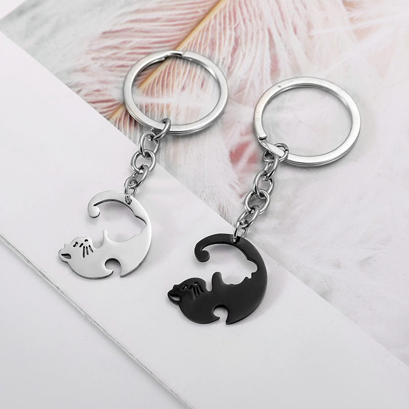 Cartoon Style Streetwear Cat Stainless Steel Unisex Bag Pendant Keychain display picture 1