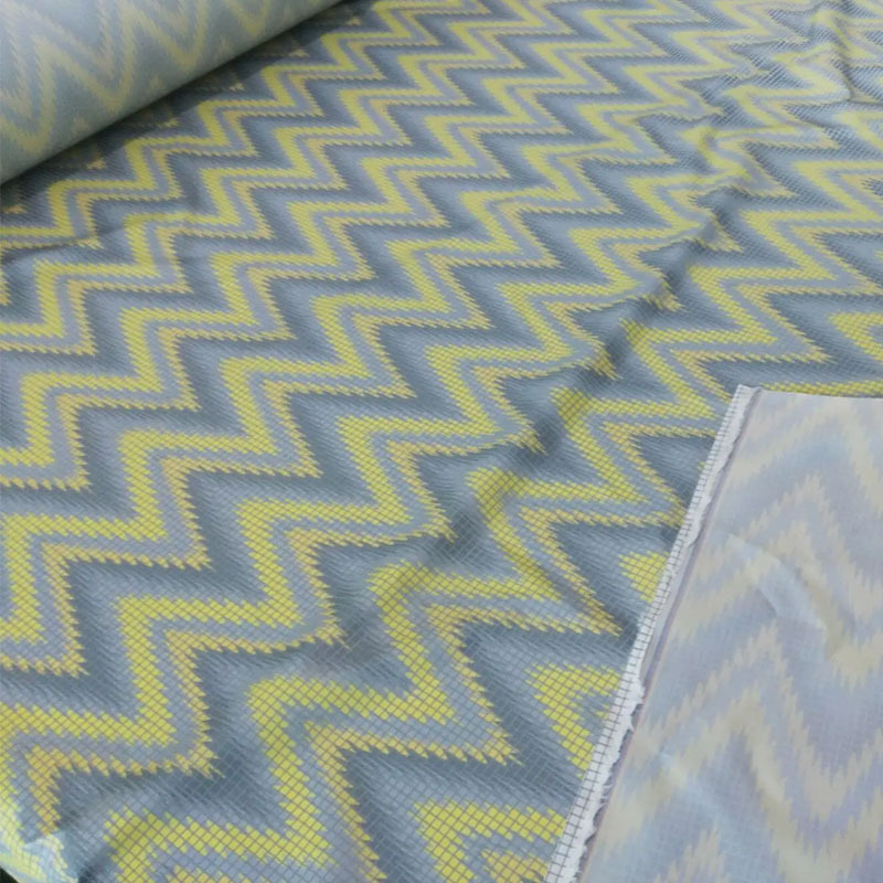 数码印花波浪纹印花图案 高亮小方格反光印花布 春亚纺反光面料