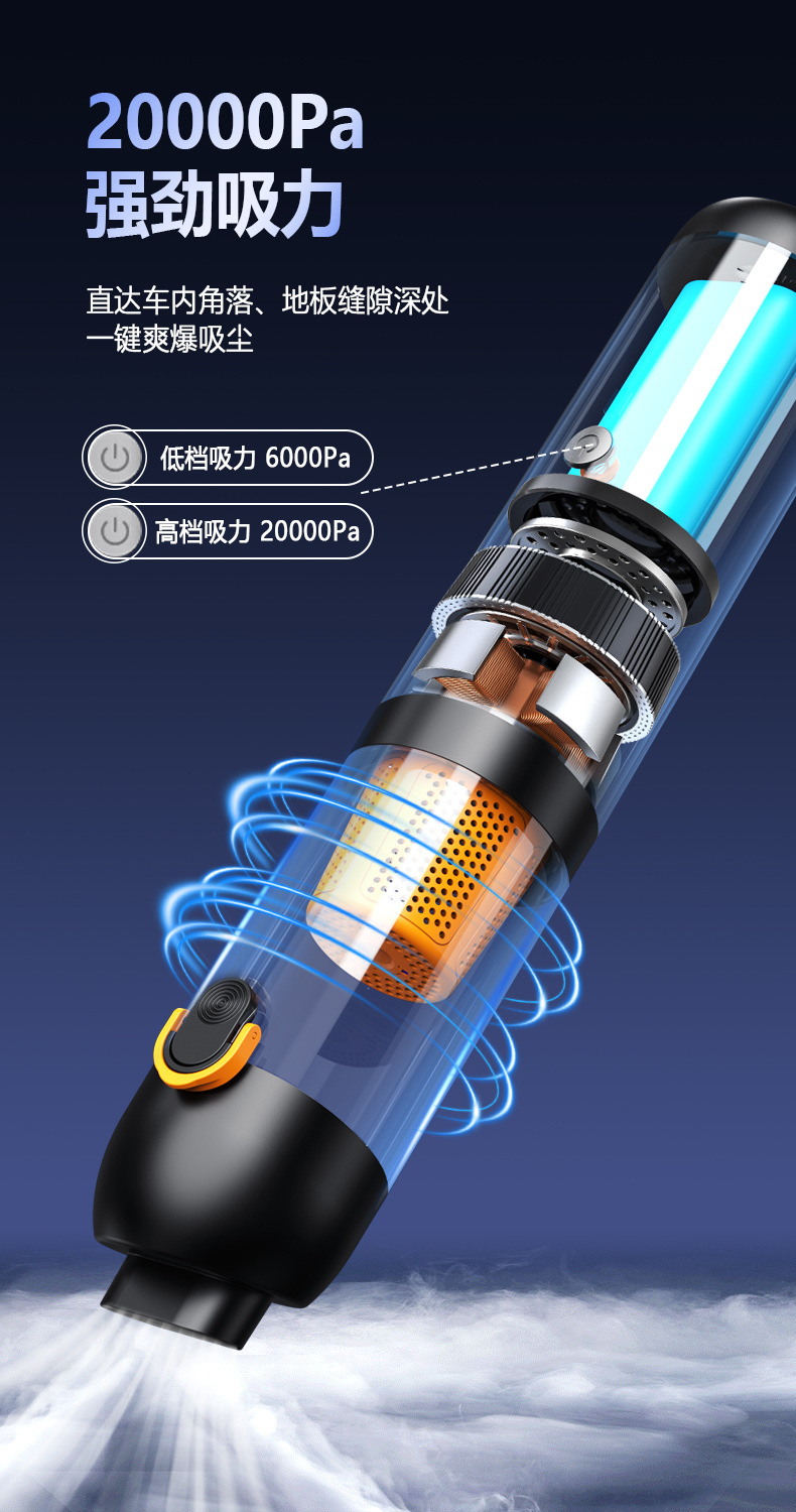 Wireless Car Vacuum Cleaner, Dual-Purpose Blowing and Suction Vacuum Cleaner, Super Strong Suction, Handheld Car Vacuum Cleaner